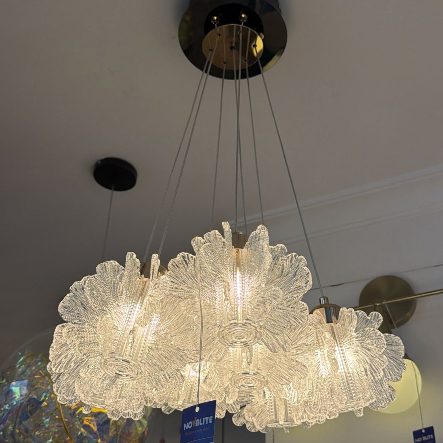 Glass Petal Cluster Pendant Chandelier