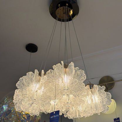 Glass Petal Cluster Pendant Chandelier