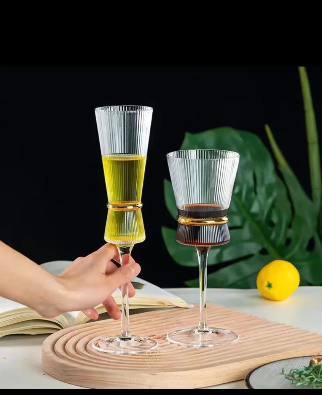 6pcs wine and champagne glass flutes
