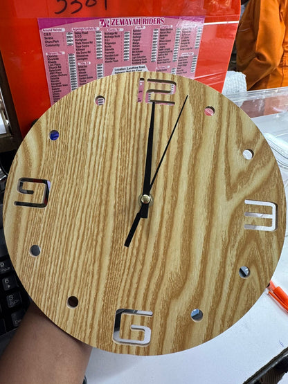 24 cm bamboo wall clock