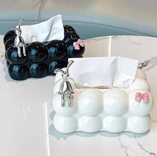 Tissue box serviette holder