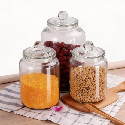 Clear Acrylic Storage Jars with Airtight Knob Lids
