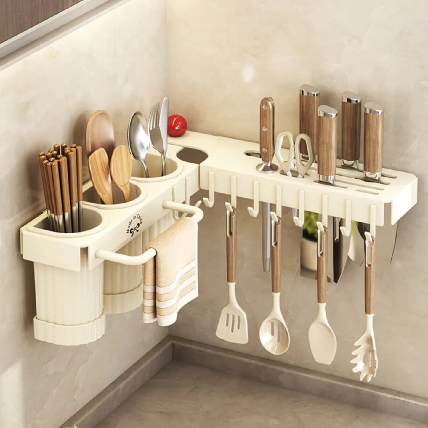 Multifunctional Wall Mounted Cutlery Storage Rack