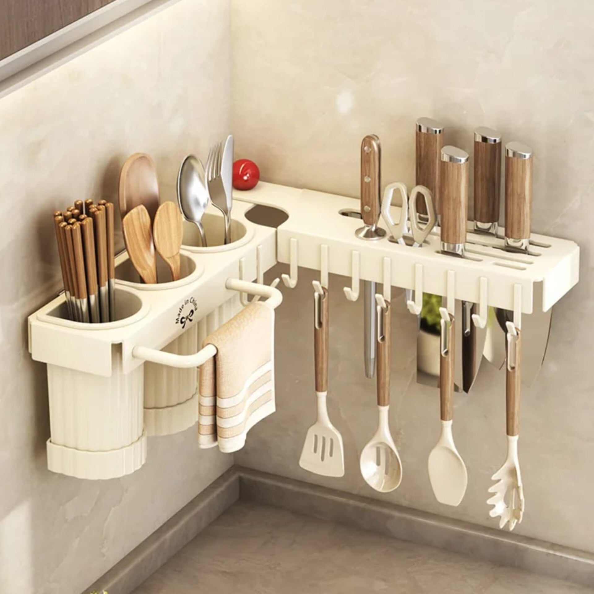 Multifunctional Wall Mounted Cutlery Storage Rack