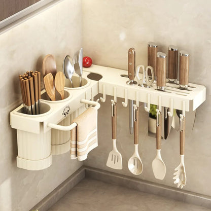 Multifunctional Wall Mounted Cutlery Storage Rack
