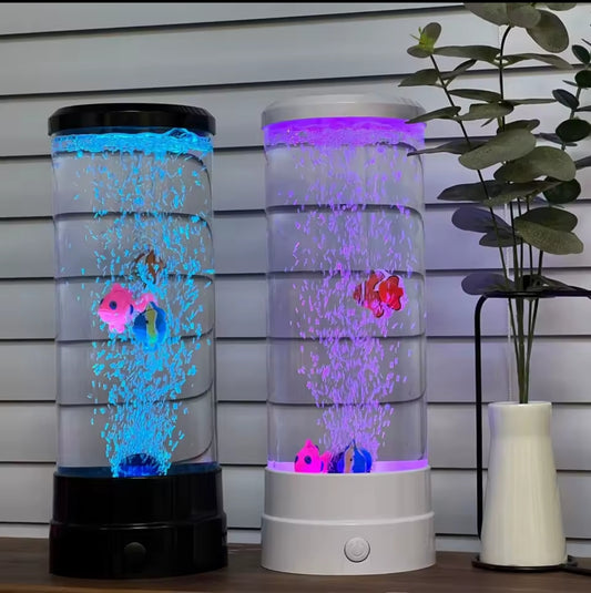 LED Bubble Fish Lamp Decor Bedroom Nightlight