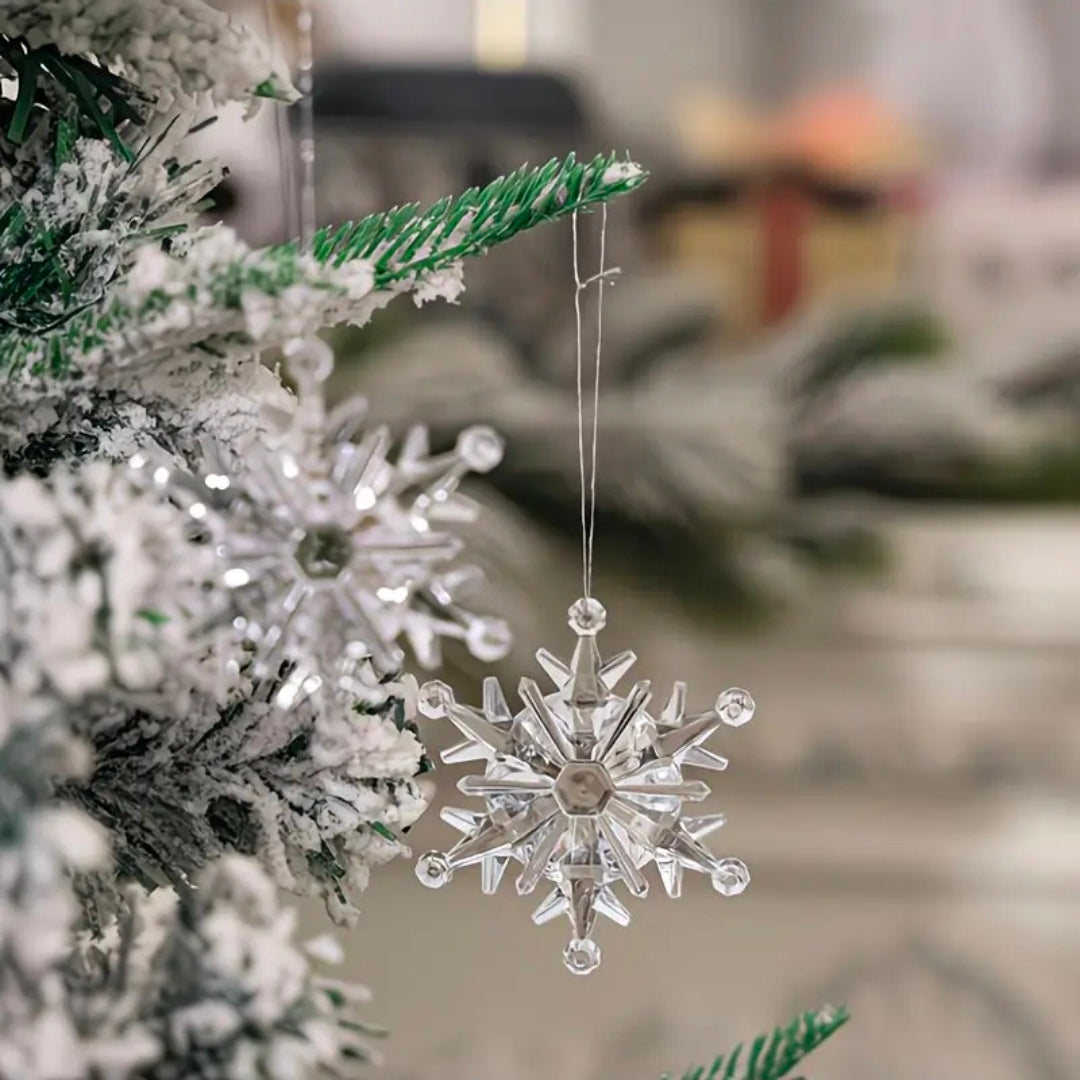 6 Piece Crystal Snowflake Christmas Decor Ornaments