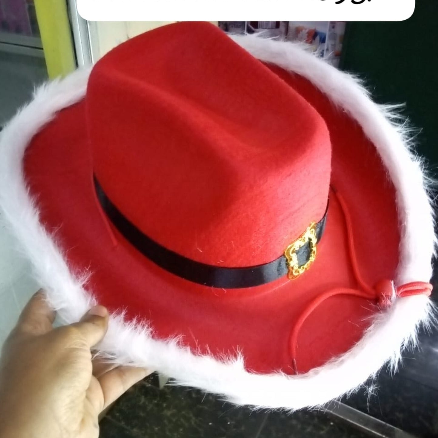 Red Christmas Cowboy Hat