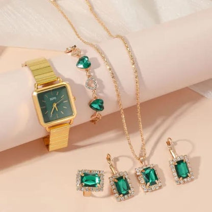 5pcs Ladies Watch and Jewelry Gift Set