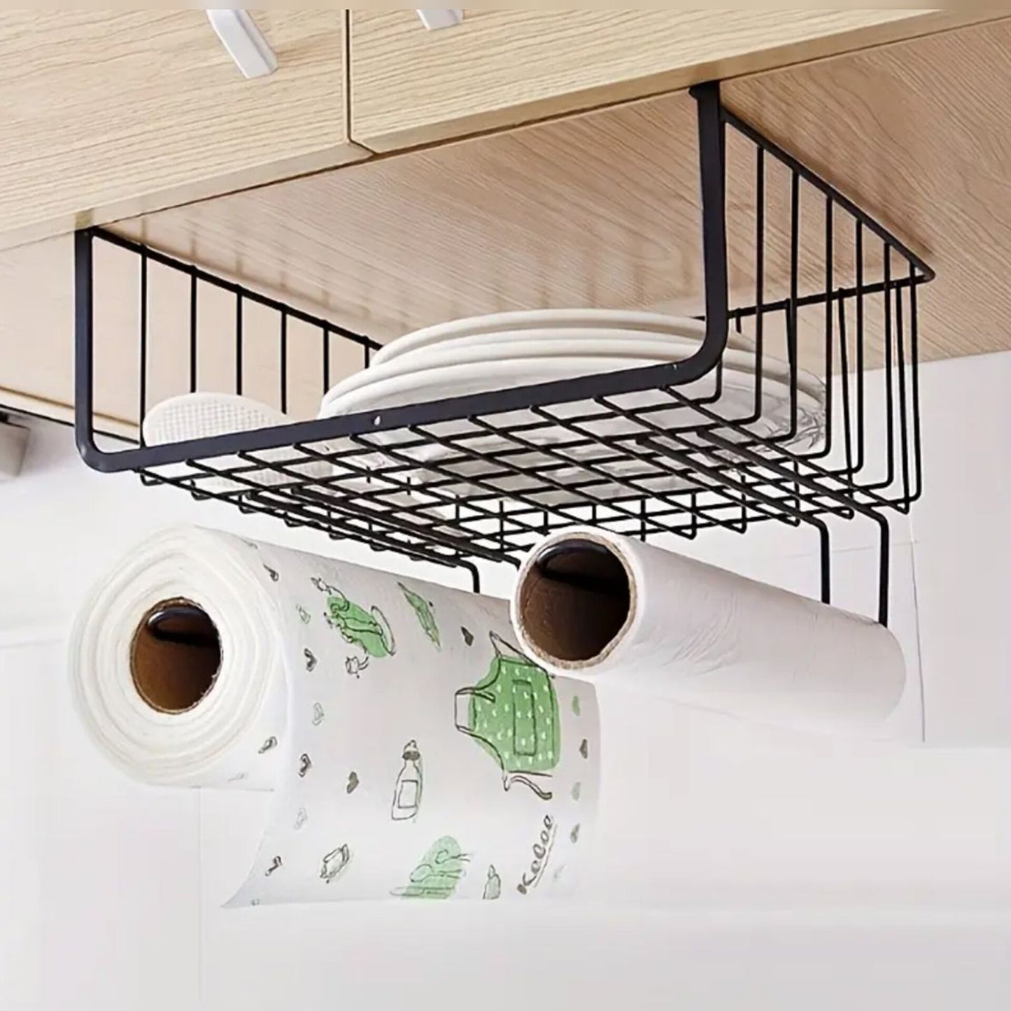 Metallic under shelf rack