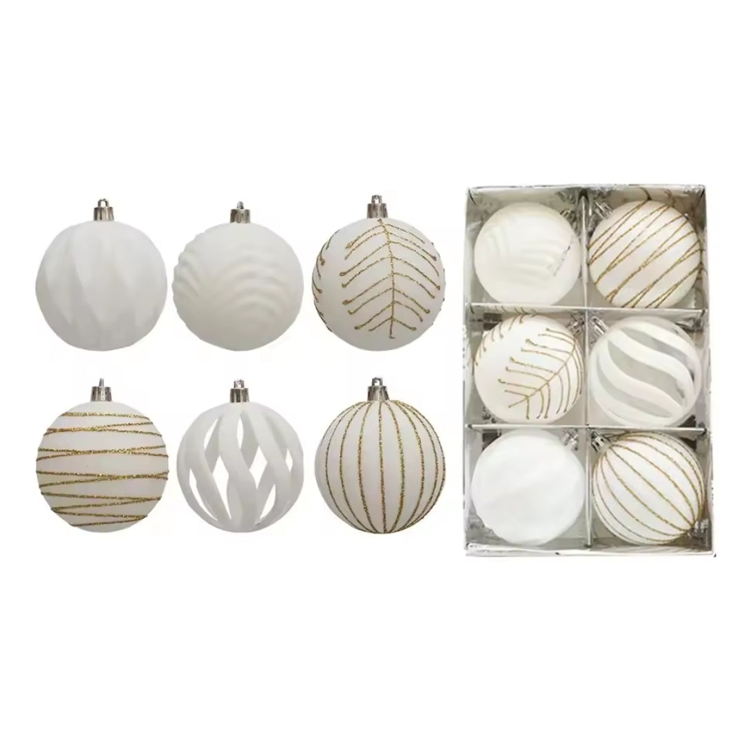 6Pc 8Cm Velvet Christmas Balls