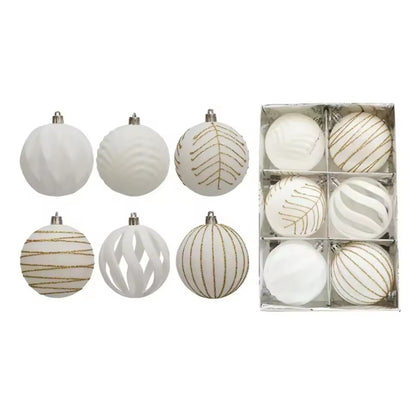 6Pc 8Cm Velvet Christmas Balls