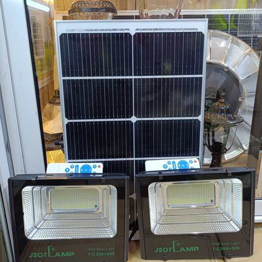 2-in-1 300W+300W Solar Floodlight