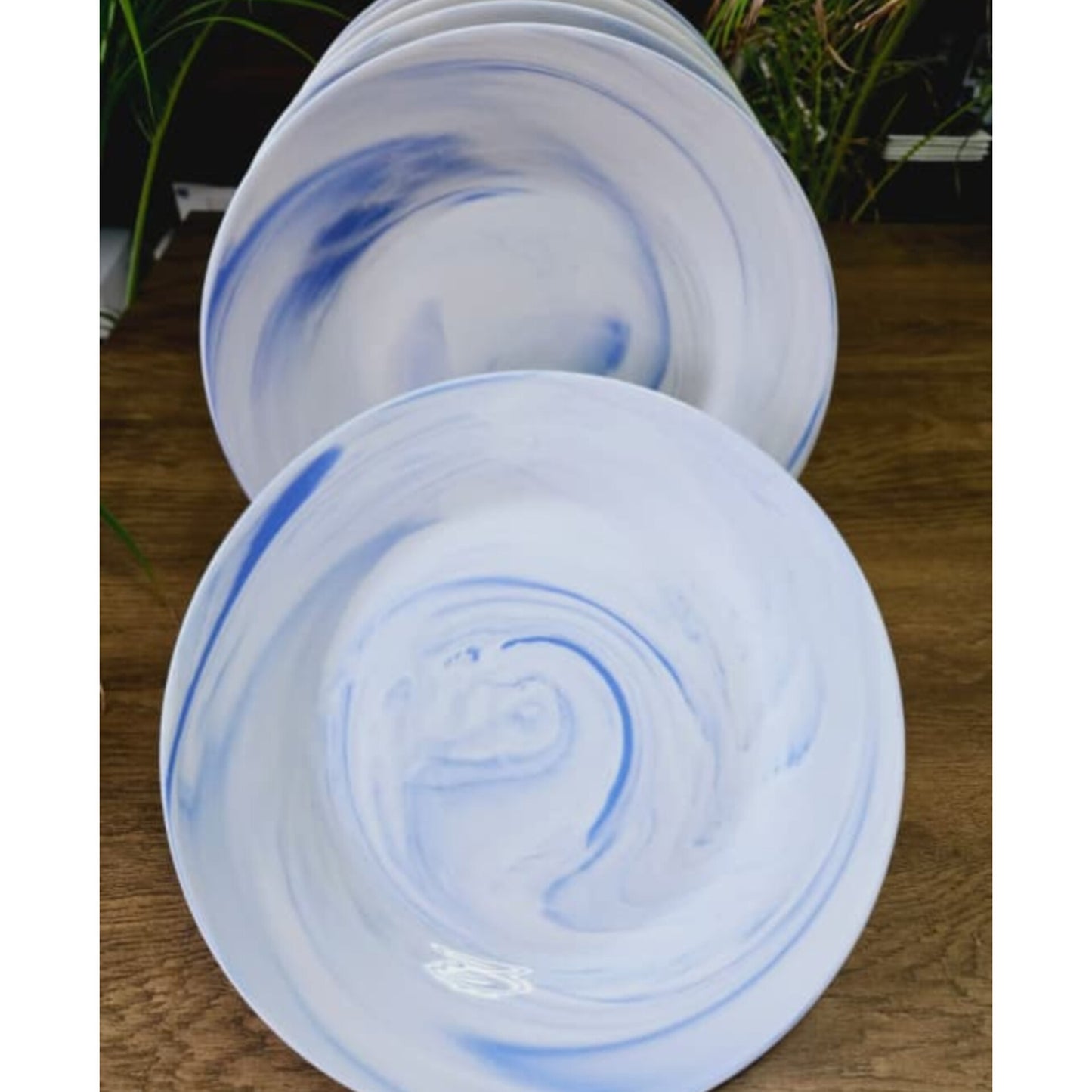 6 Marble Ceramic Dinner Plates