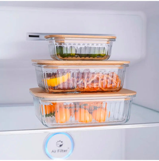 3pc Glass food storage containers
