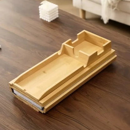 Foldable Bamboo Sofa Arm Rest Organizer