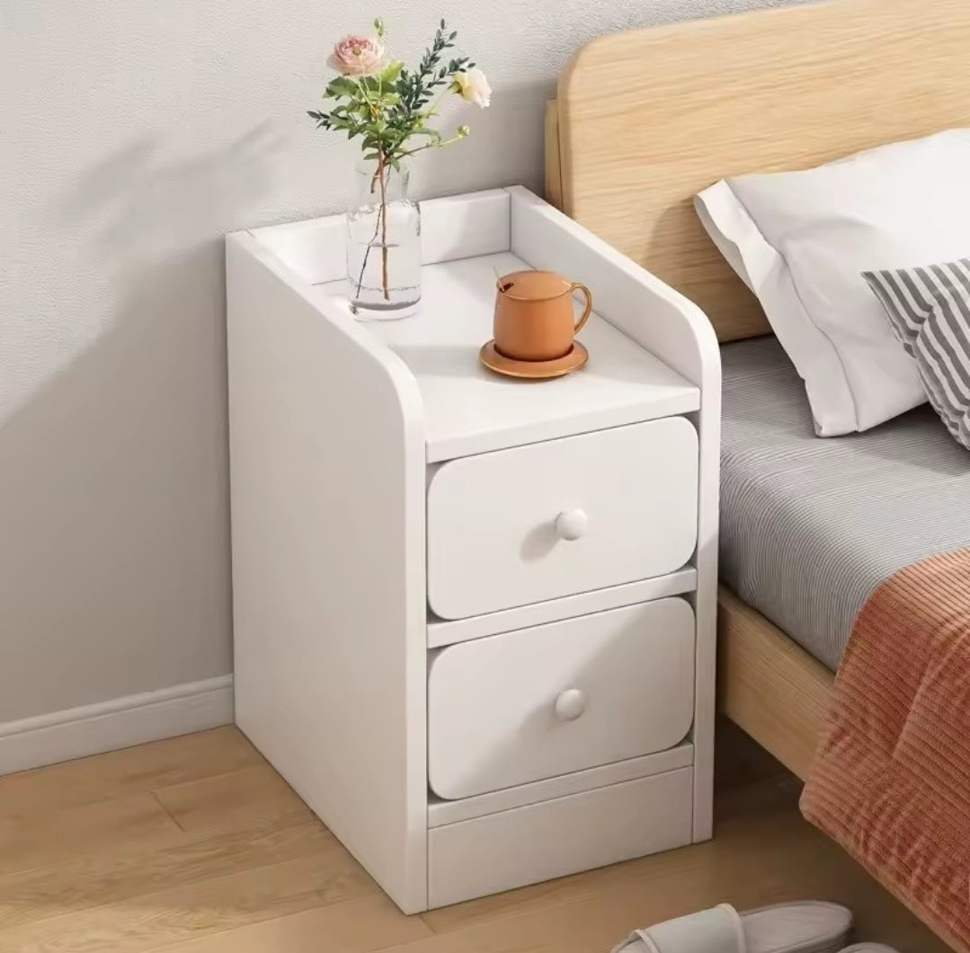 Wooden bedside table with drawer