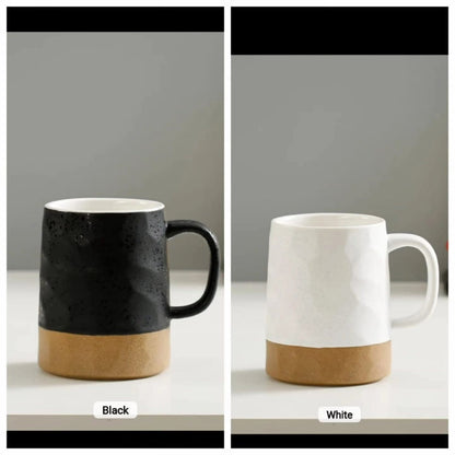 6pcs Double Glaze stripped Matte Ceramic Coffee Mugs