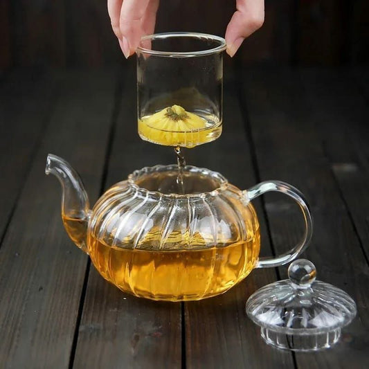 Stripped borosilicate glass coffee pot
