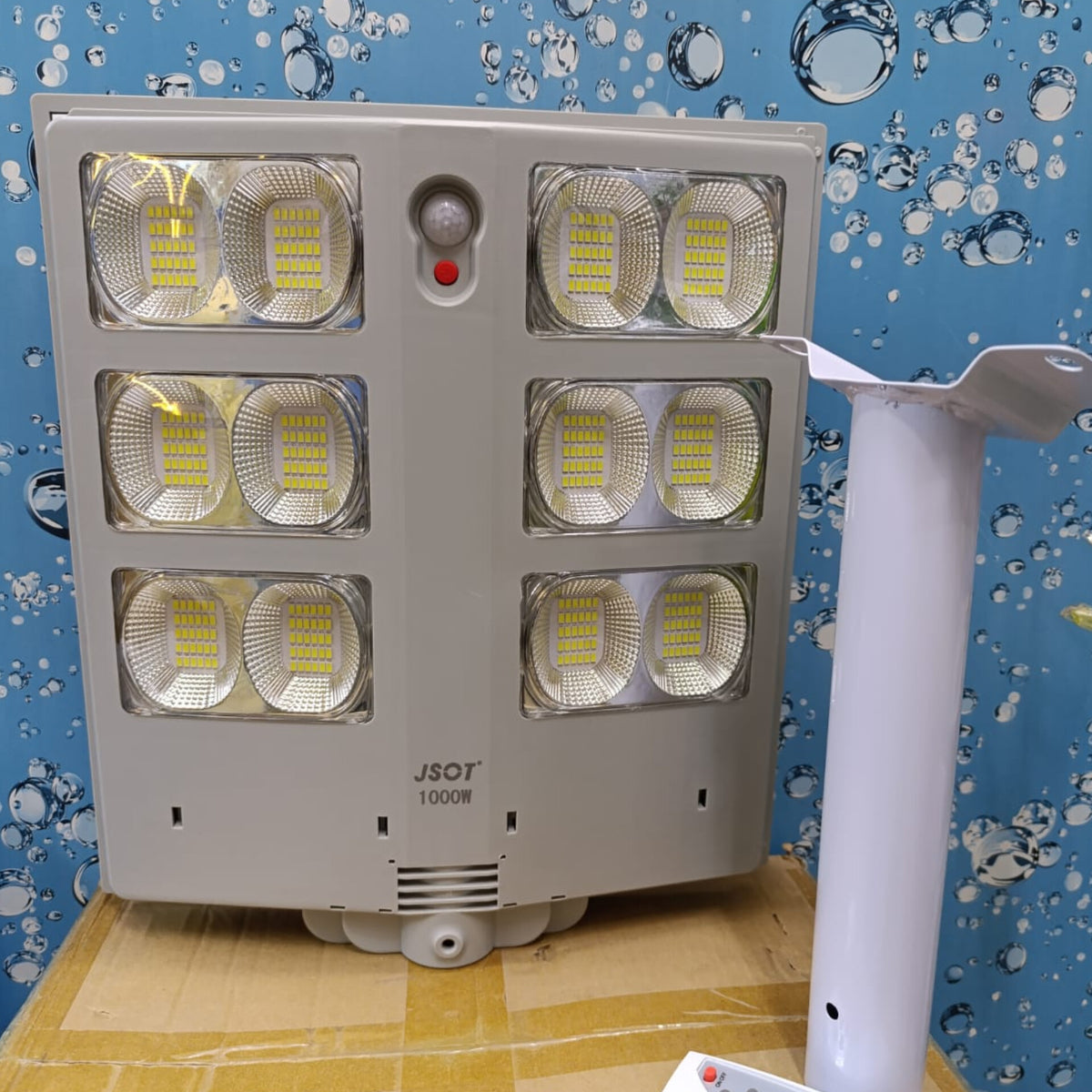 Grey Solar Street Light With Pole And Remote Control