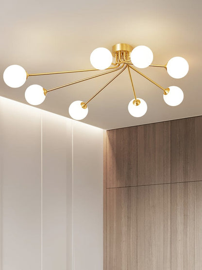 Orbit ceiling light with 8 bulbs