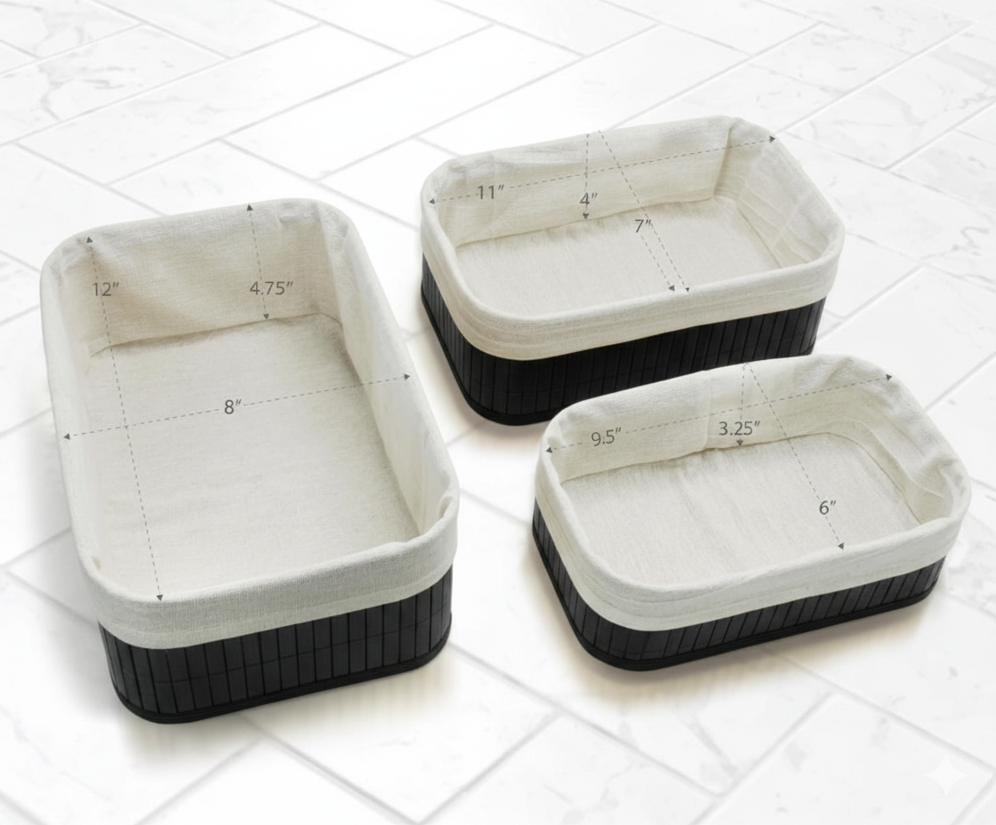 3 in 1 Rattan storage baskets