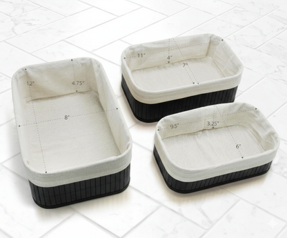 3 in 1 Rattan storage baskets