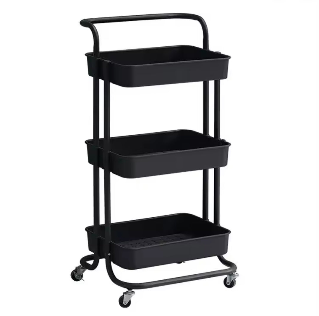 Metallic trolley storage rack