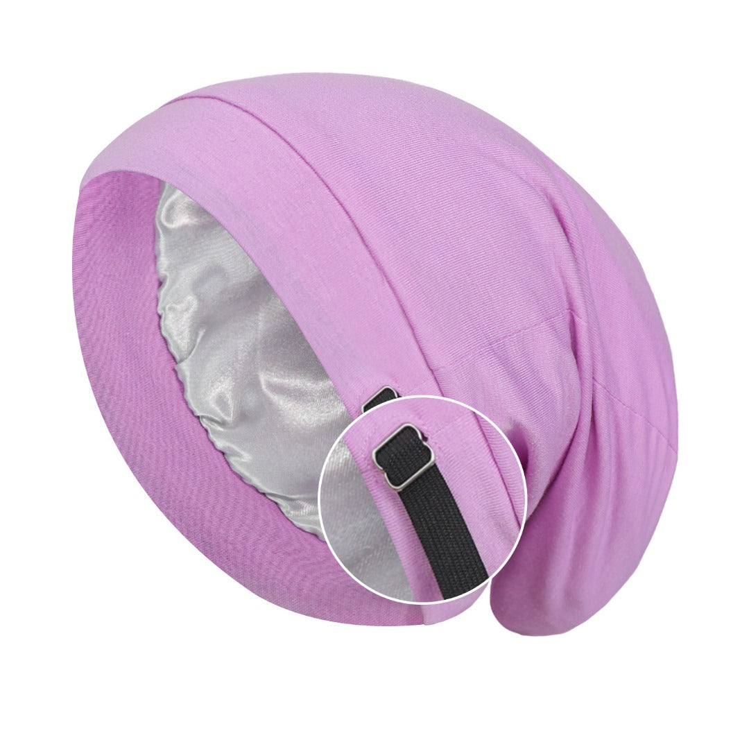 Sleeping hair bonnet with satin inside
