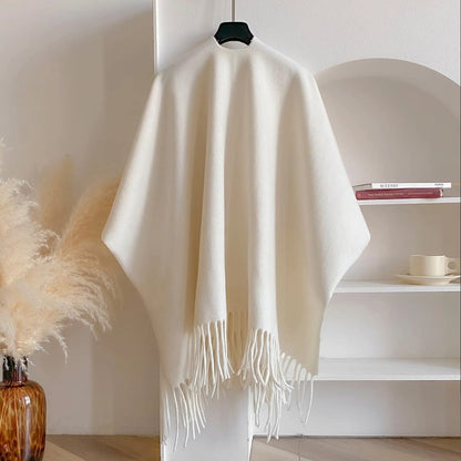 Double Sided Women Poncho Shawl