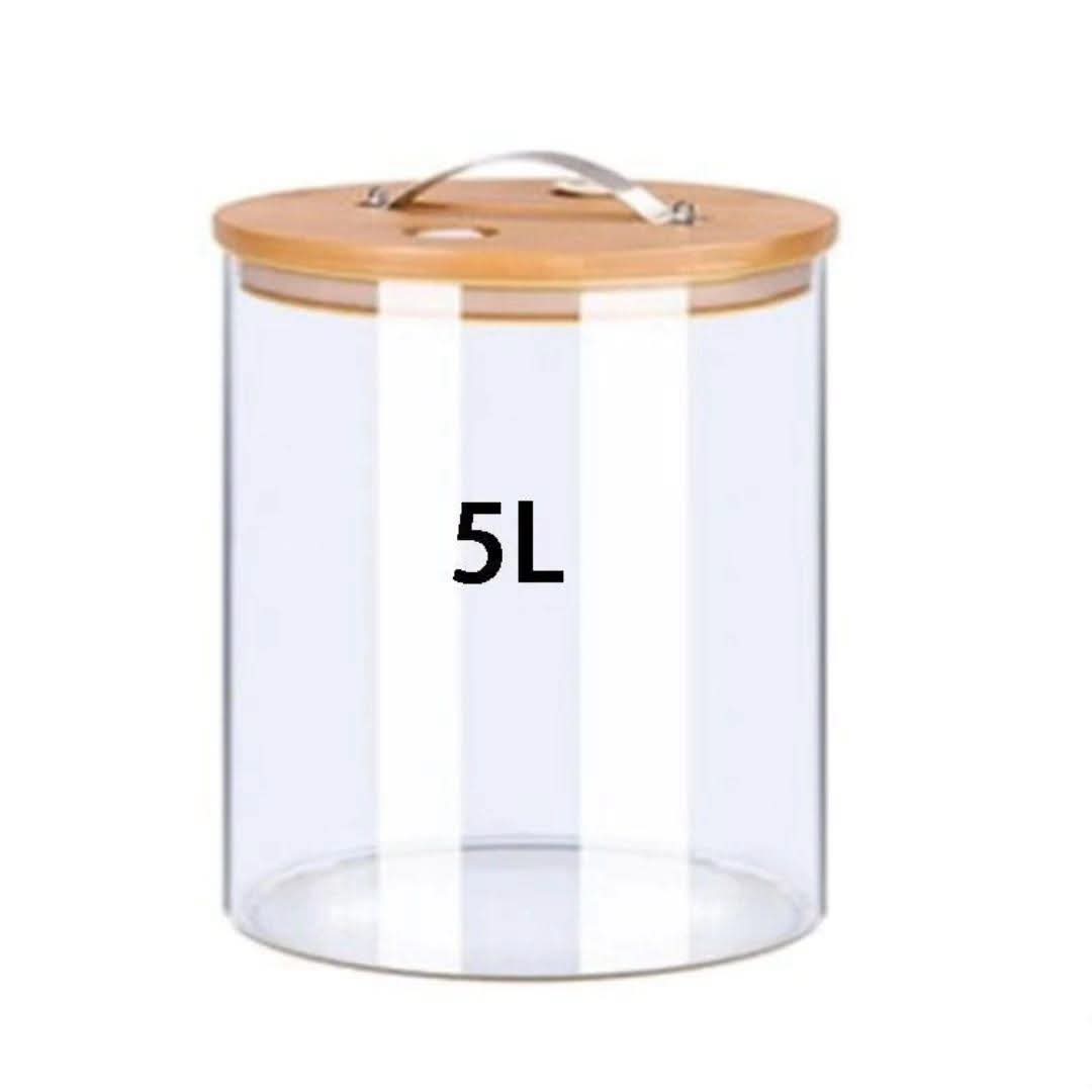 Glass Storage Jar with Airtight Bamboo Lid
