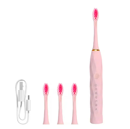 Electric rechargeable toothbrush with replacement heads