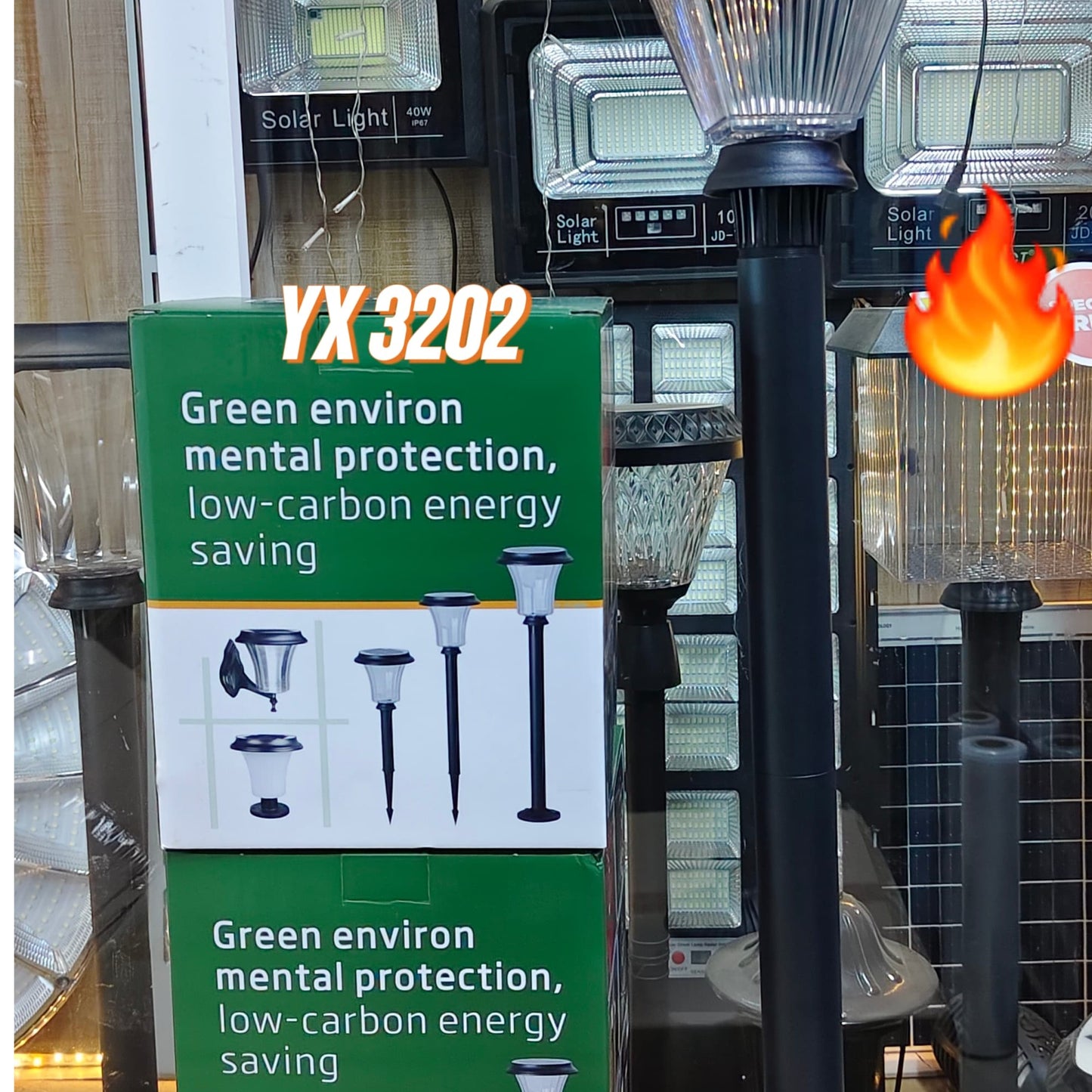 YX 3202 Solar Garden Pillar Lights