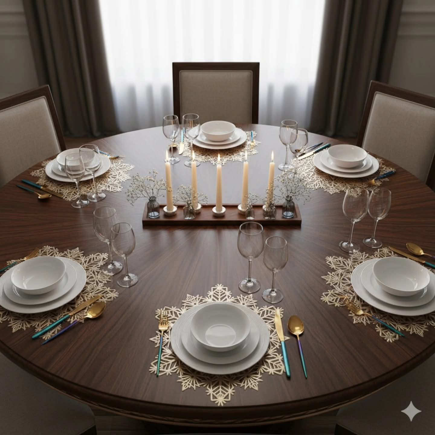 6pcs  Jute Place Mat Set