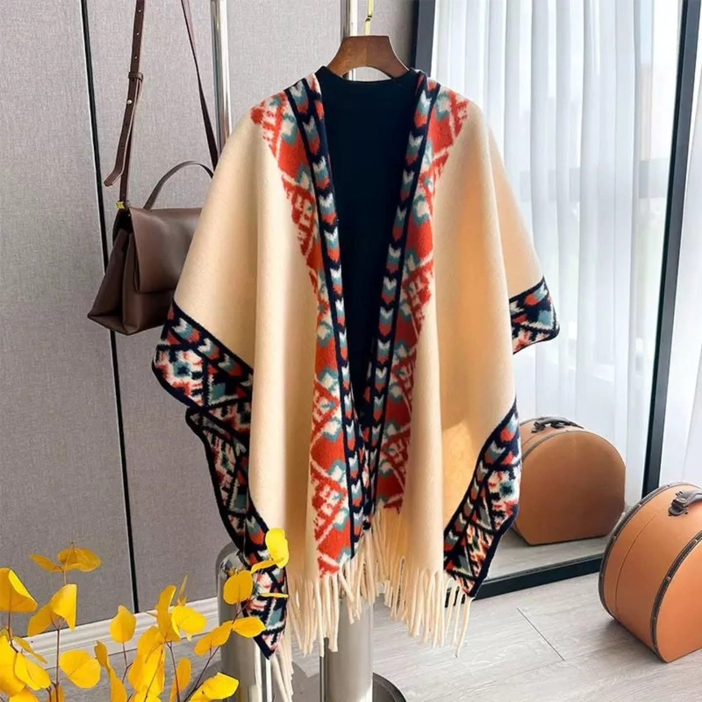 Women Boho Shawl Poncho