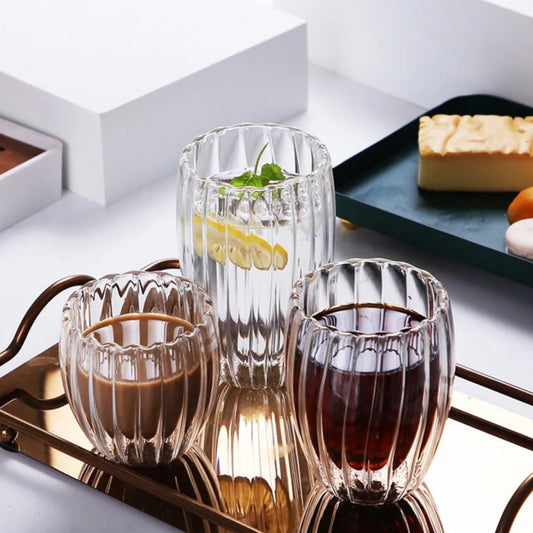 Double wall glass mug