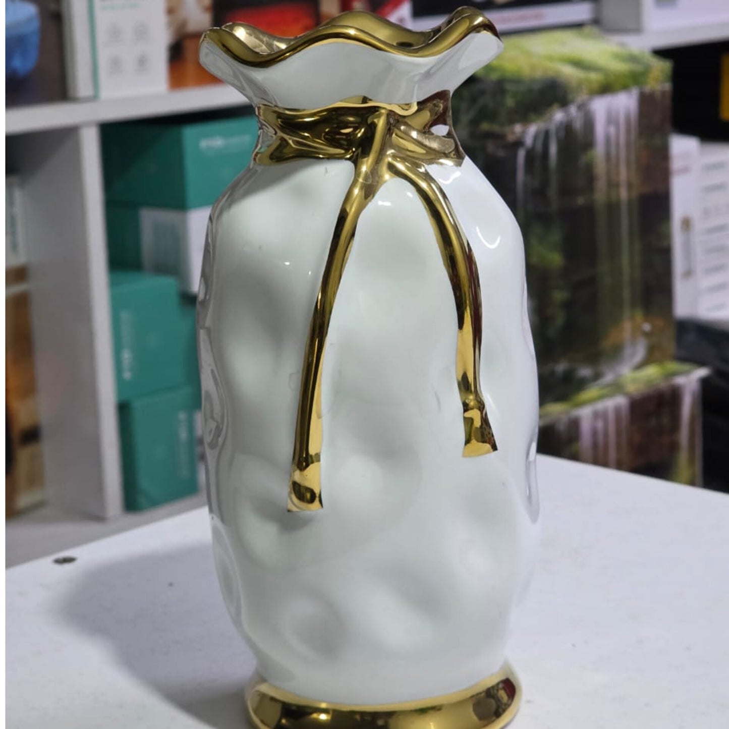 Ceramic Vase with Gold detailing