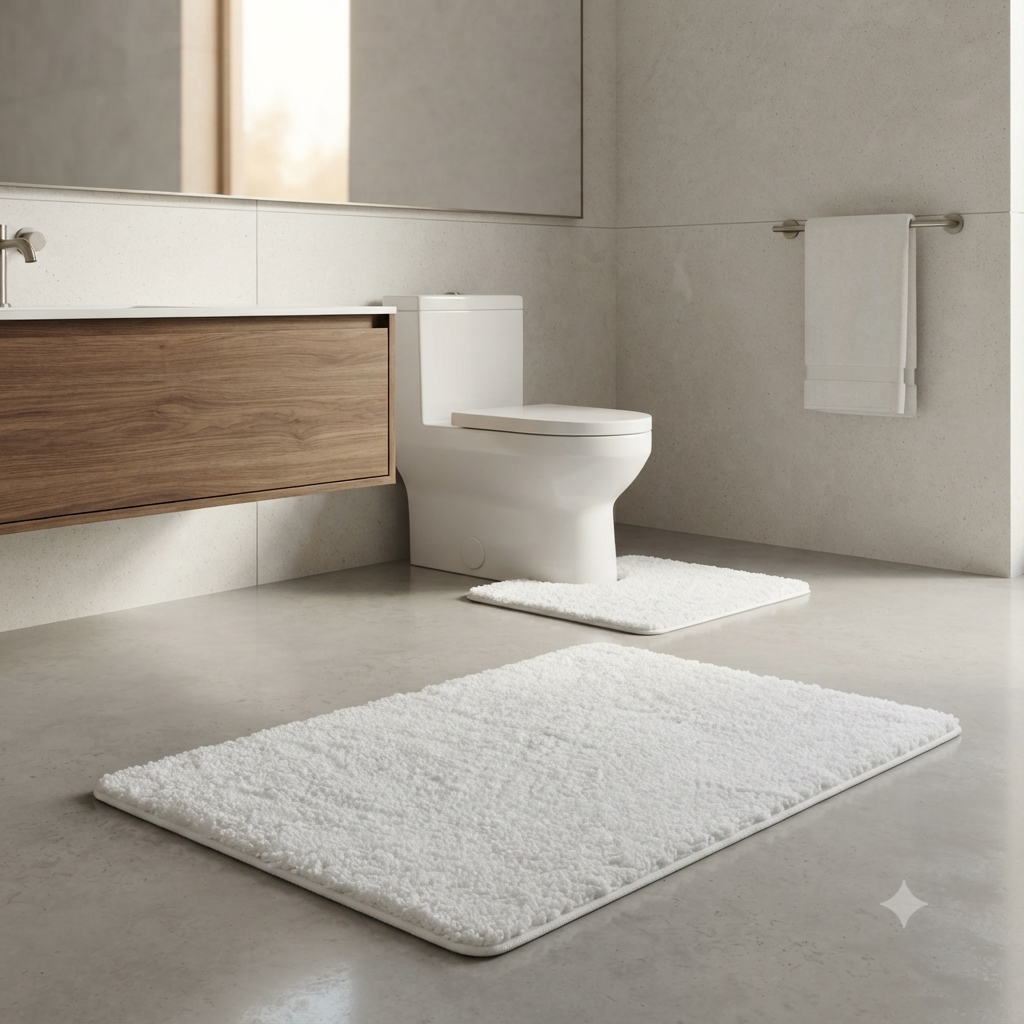 50 x 80 cm Soft Shaggy Cotton Room Mat Set