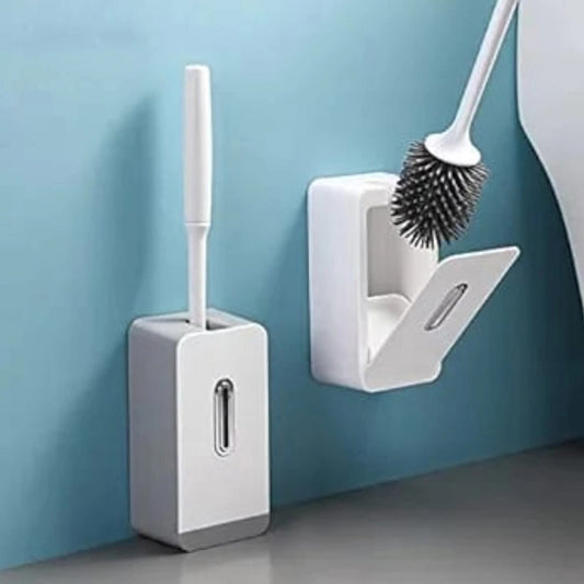 Long Handle Toilet Brush and Holder Set with Soft Bristles