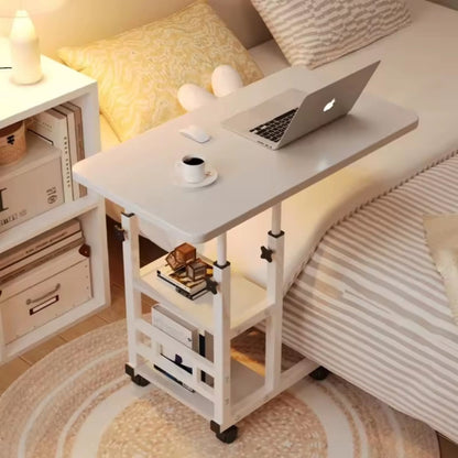 Adjustable C-Shaped Side Table with Wheels