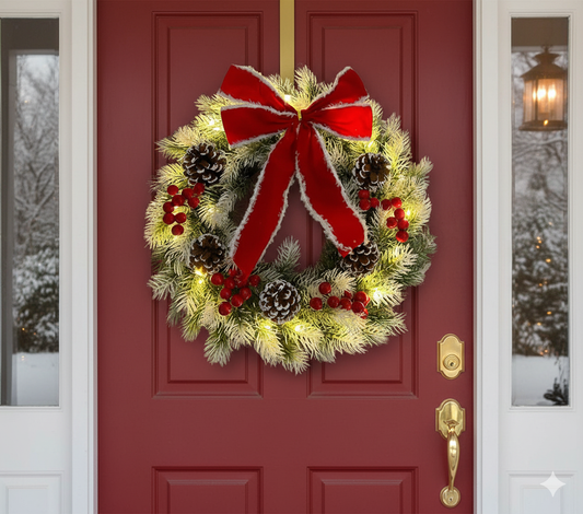 Prelit christmas door wreath