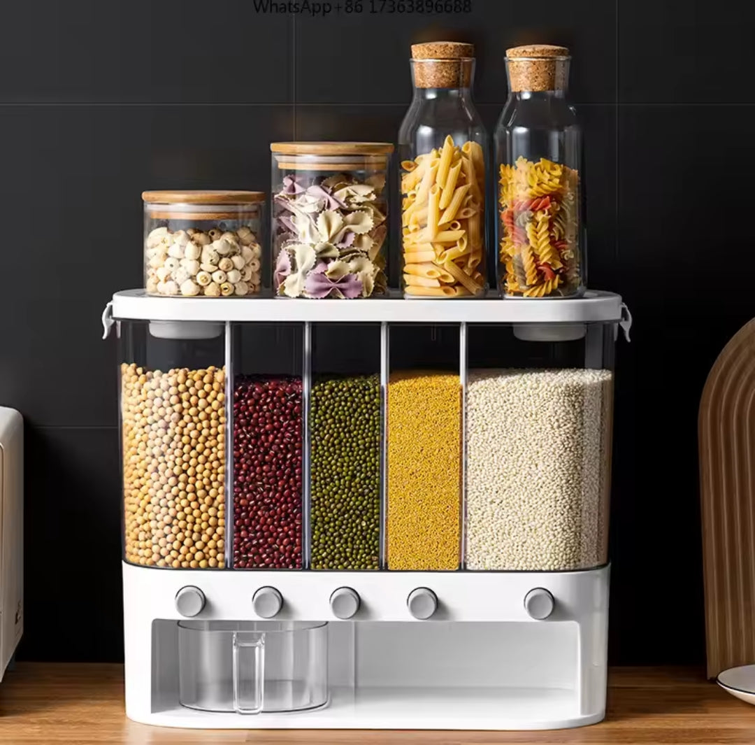 Acrylic Partitioned Rice Cereal Dispenser
