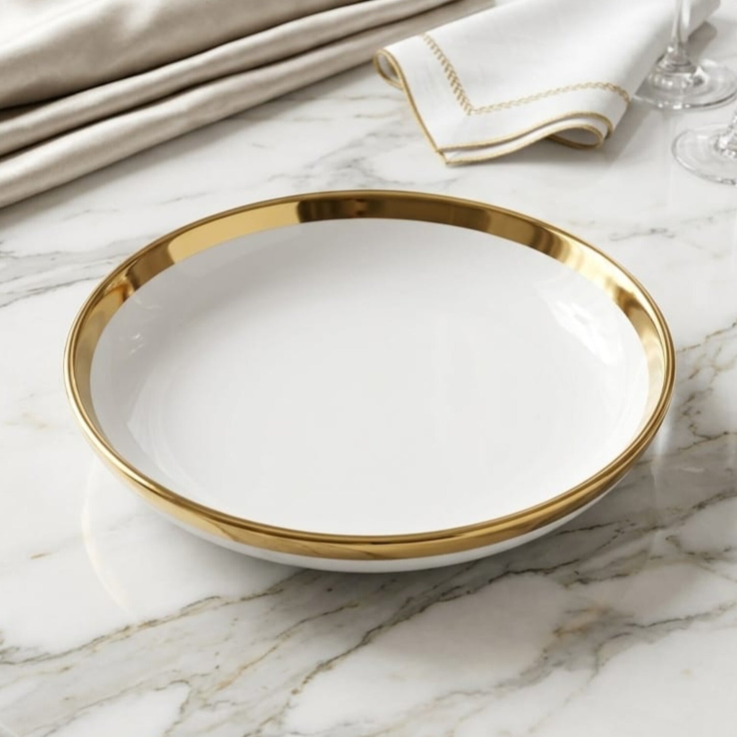 6pcs Gold ring soup plates