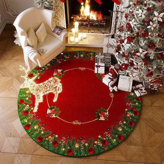 Anti-Slip circular Christmas carpet