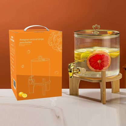 3.6L ribbed glass juice dispenser