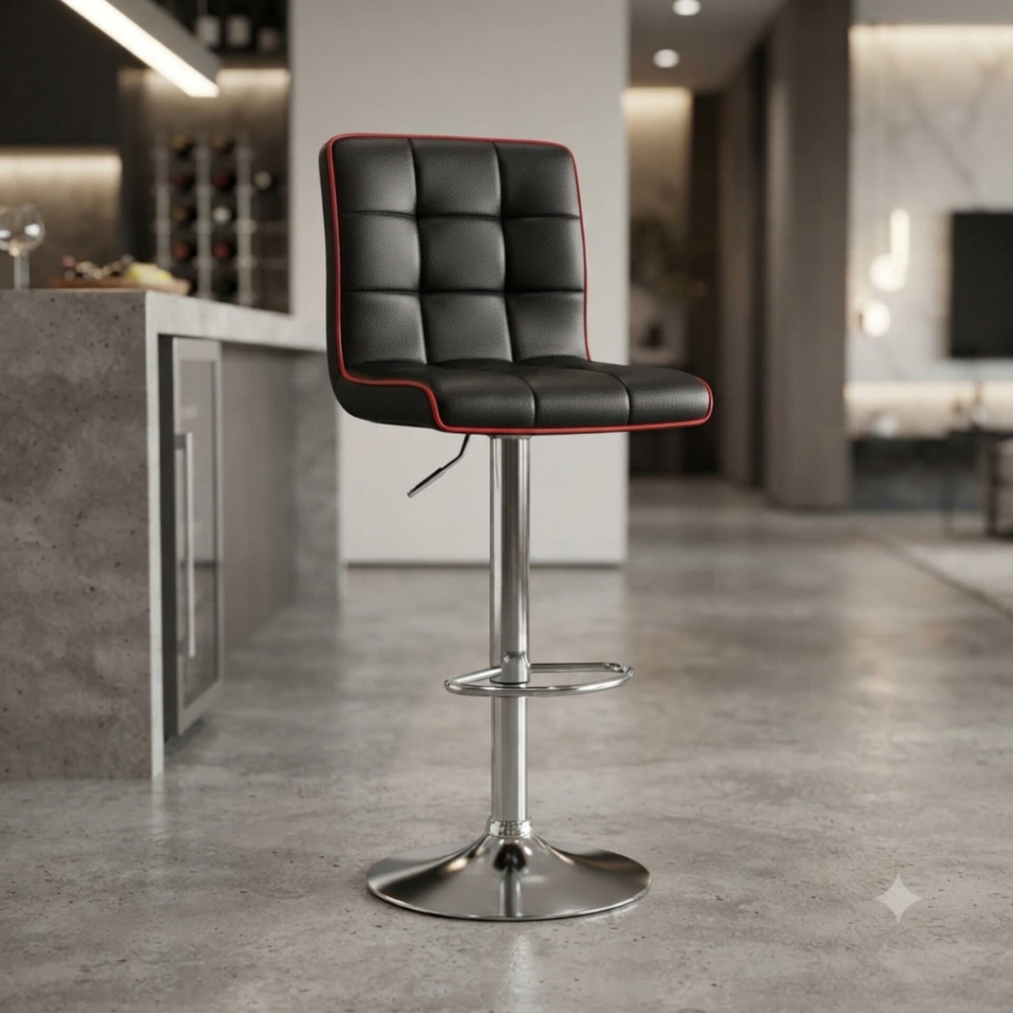 Adjustable Padded Bar Stool