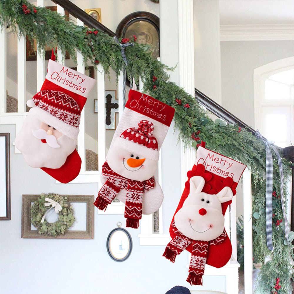 Large Santa Snowman Elk Stockings