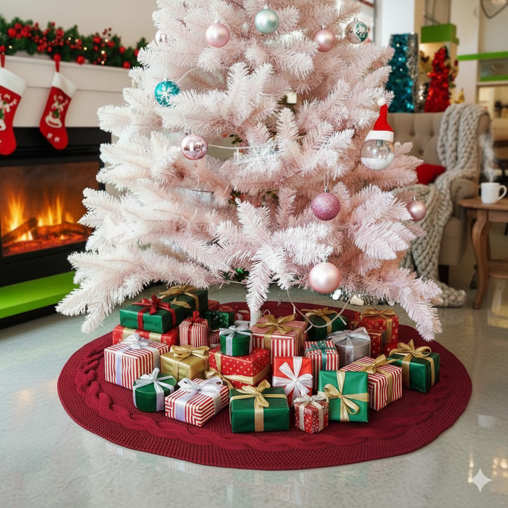 Christmas knitted tree skirt