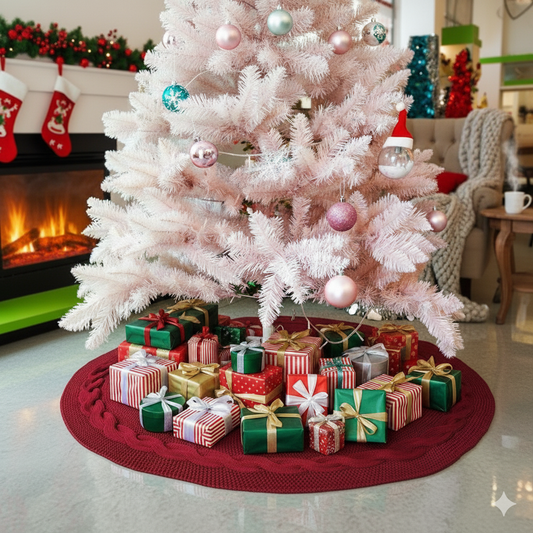 Christmas knitted tree skirt
