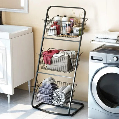 3 Layer Metallic Mesh Storage Rack